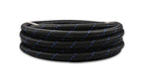 Vibrant -10 AN Two-Tone Black/Blue Nylon Braided Flex Hose (5 foot roll)