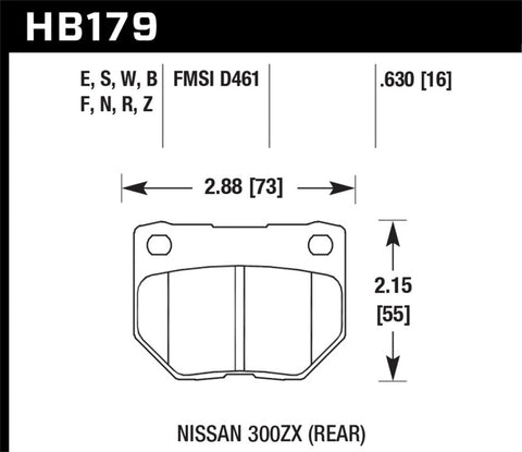 Hawk 06-07 WRX Performance Ceramic Street Rear Brake Pads HAWKHB179Z.630