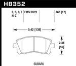 Hawk 02 WRX / 98-01 Impreza / 97-02 Legacy 2.5L / 98-02 Forester 2.5L D721 HPS Street Front Brake HAWKHB352F.665