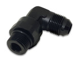 Vibrant -10AN Male Flare to Male -8 ORB Swivel 90 Degree Adapter - Anodized Black