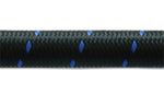 Vibrant -4 AN Two-Tone Black/Blue Nylon Braided Flex Hose (10 foot roll)