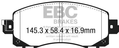 EBC 2018+ Subaru Crosstrek Greenstuff Front Brake Pads