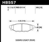 Hawk Rear HP+ Street Brake Pads HAWKHB557N.545