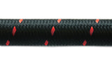 Vibrant -6 AN Two-Tone Black/Red Nylon Braided Flex Hose (5 foot roll)