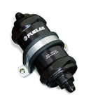 Fuelab 818 In-Line Fuel Filter Standard -8AN In/Out 40 Micron Stainless - Black FLB81812-1