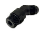 Vibrant -12AN Male to Male -12AN Straight Cut 45 Degree Adapter Fitting - Anodized Black