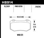Hawk 2018-20 Subaru WRX STI HP Plus Rear Brake Pads HAWKHB914N.580