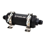 Fuelab PRO Series In-Line Fuel Filter (10gpm) -12AN In/-12AN Out 100 Micron Stainless - Matte Black FLB86824